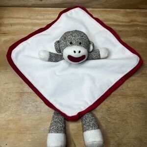 Baby Starters Sock Monkey Security Blanket Lovey Red White Rashti Rashti 2014